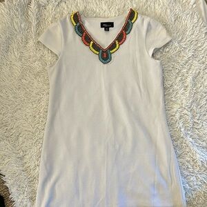 Dress with beaded collar